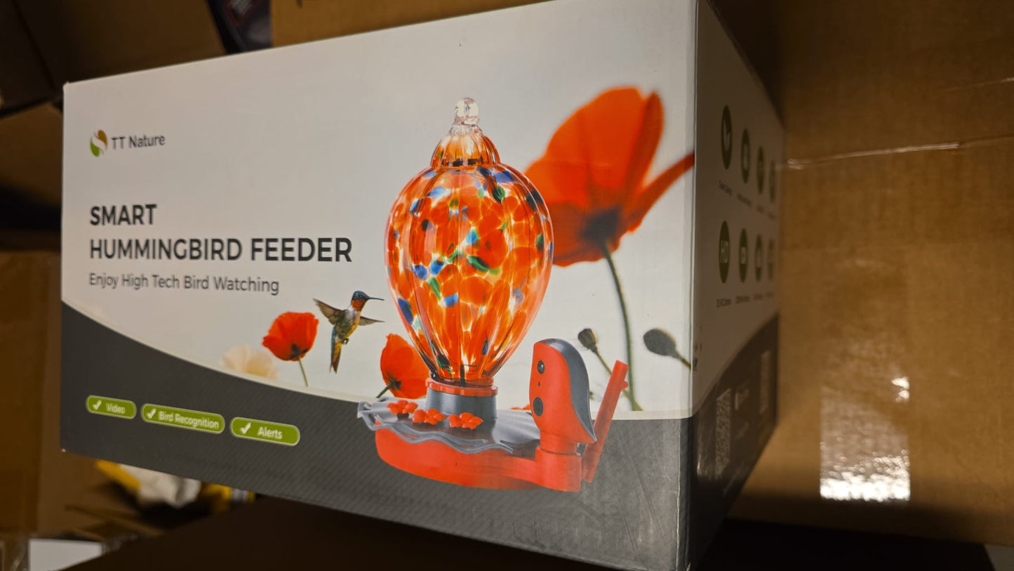 TT Nature Smart Glass Hummingbird Feeder with Camera Solar Powered 2K- AI Identify & Water Detection 81