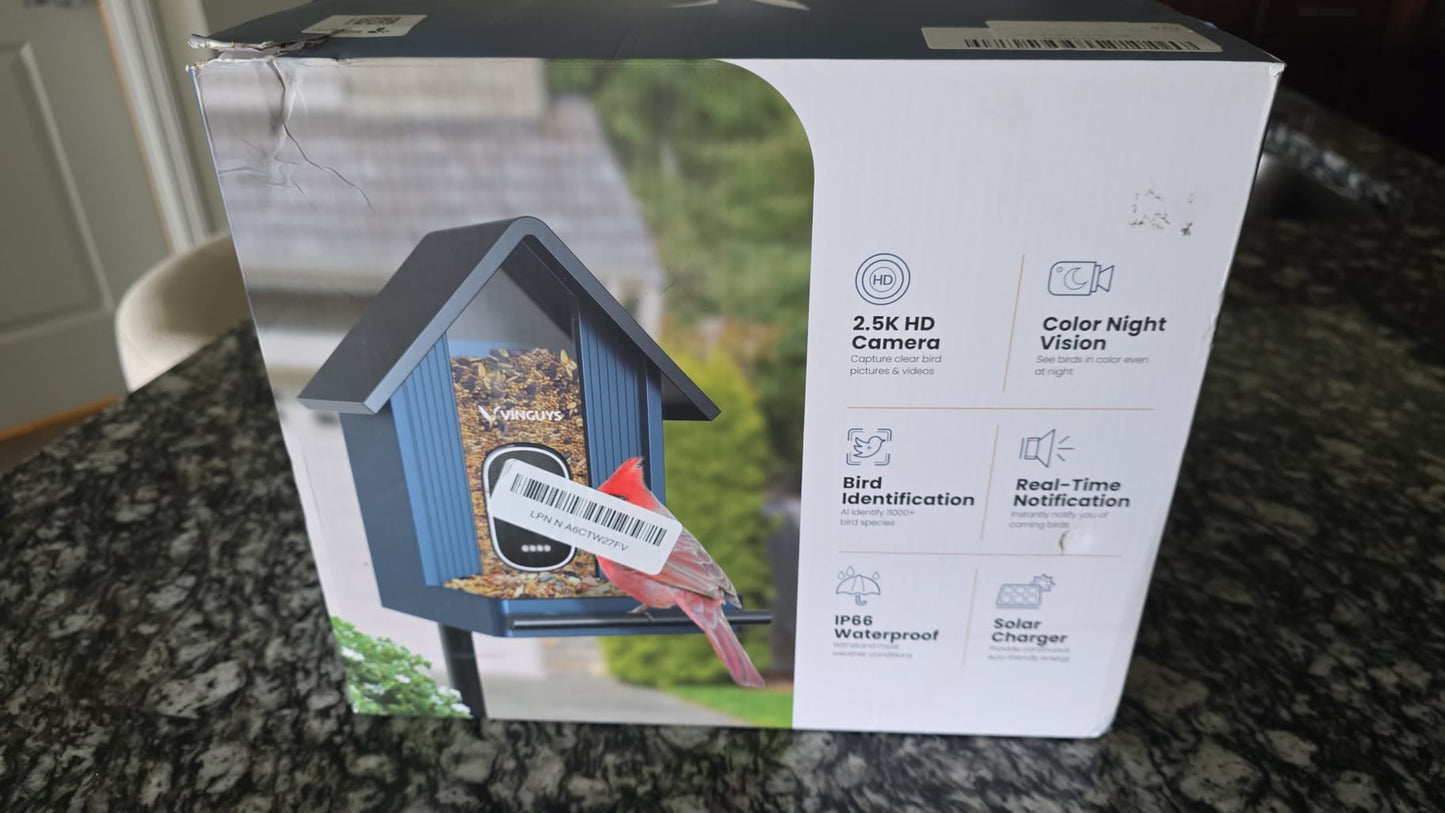 VINGUYS V-Metal Smart Metal Bird Feeder with Camera – Durable Outdoor Birdwatching 85
