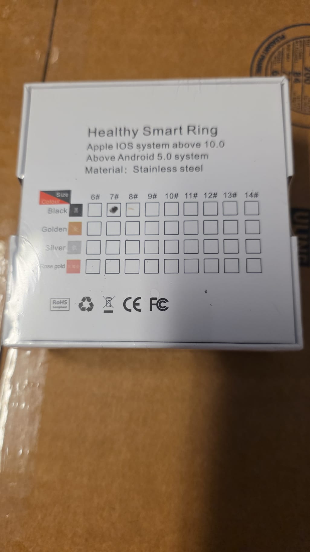 Smart Heart Ring - Size 7 Black 91
