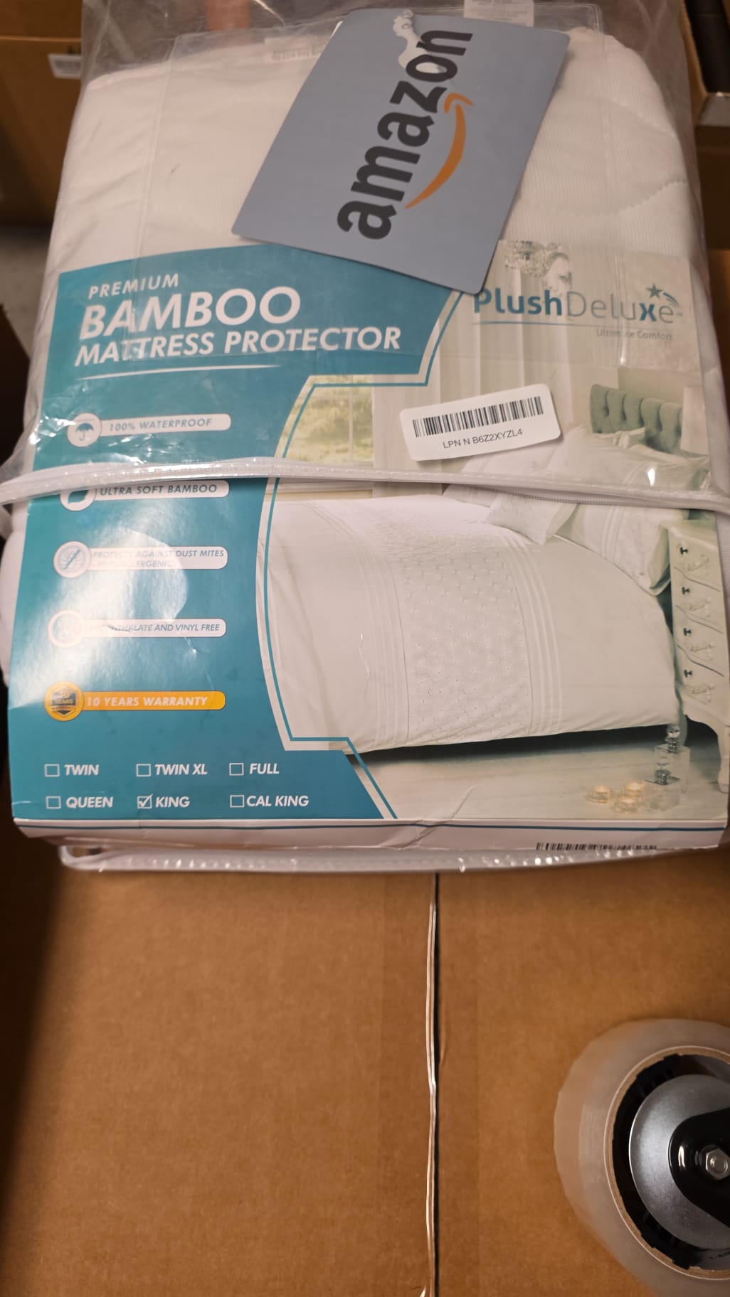 PlushDeluxe Premium Bamboo Mattress Protector – King Size 92