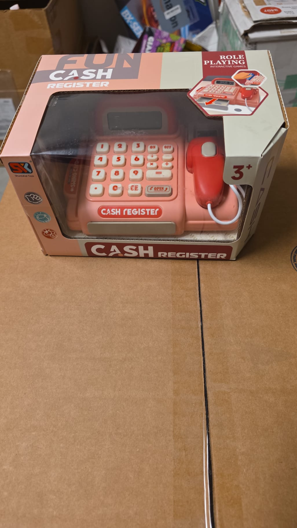ShunLiKai Toys Fun Cash Register Pink Pretend Play Set for Kids 95-97