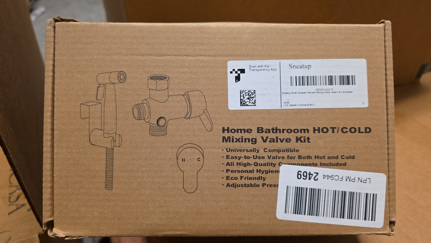 Sneatup Bidet Sprayer Set with Mixing Valve, Warm & Cold Water 100a
