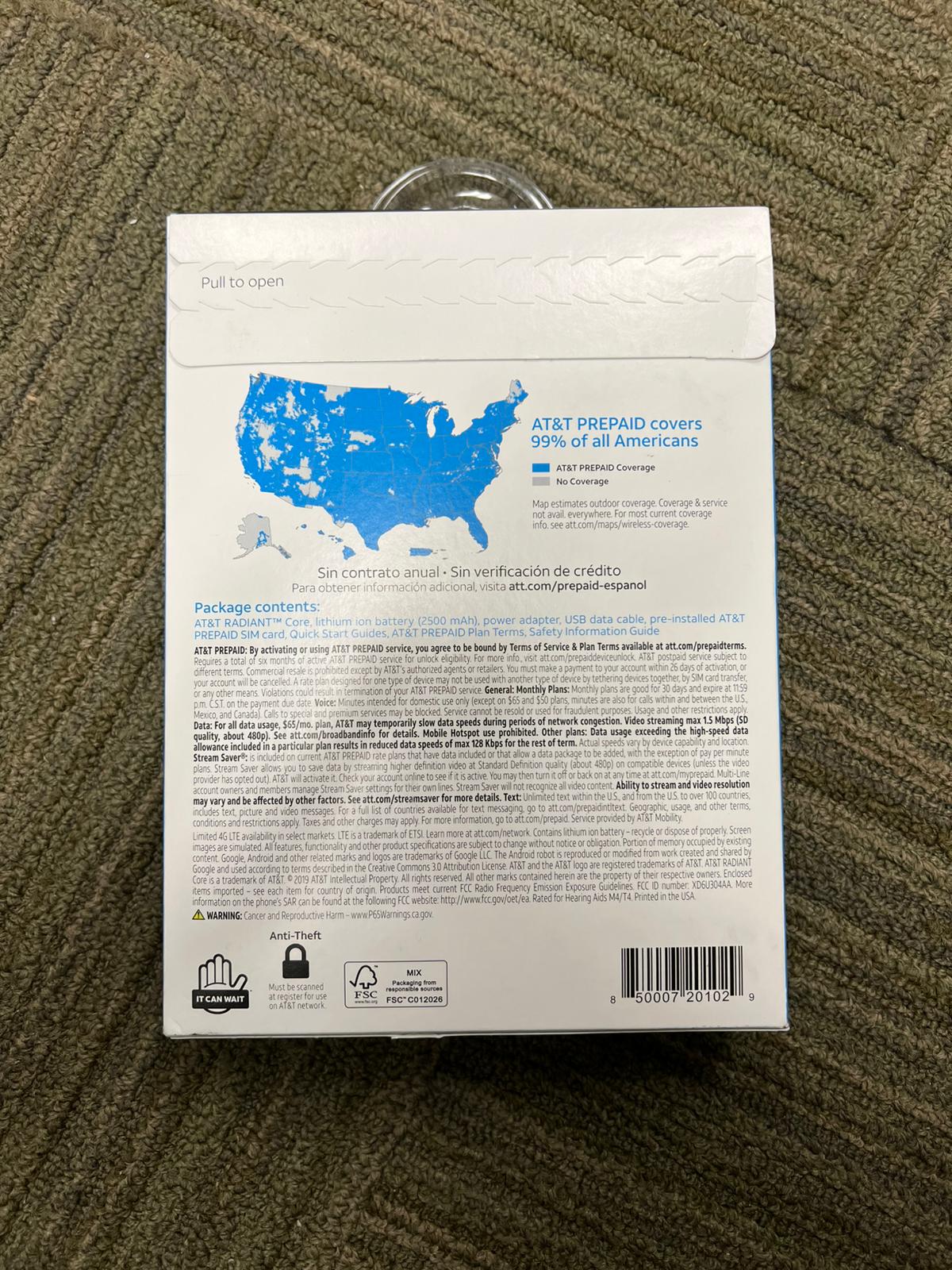 AT&T Prepaid AT&T RADIANT Core 16GB Prepaid Smartphone
