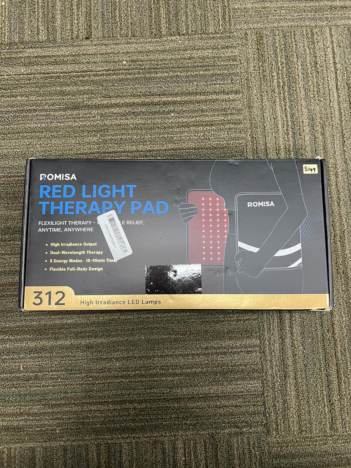 ROMISA 25” X 12.3”Large Red Light Therapy Pad Tri-Chip 312 LEDs 48W - BLACK