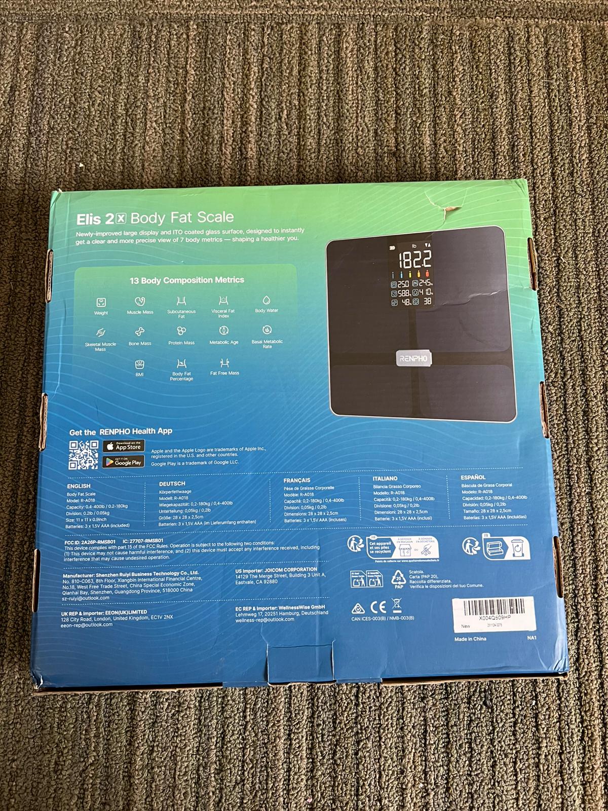 RENPHO Scale for Body Weight, Smart Scale with BMI, Body Fat, Muscle Mass, Bluetooth