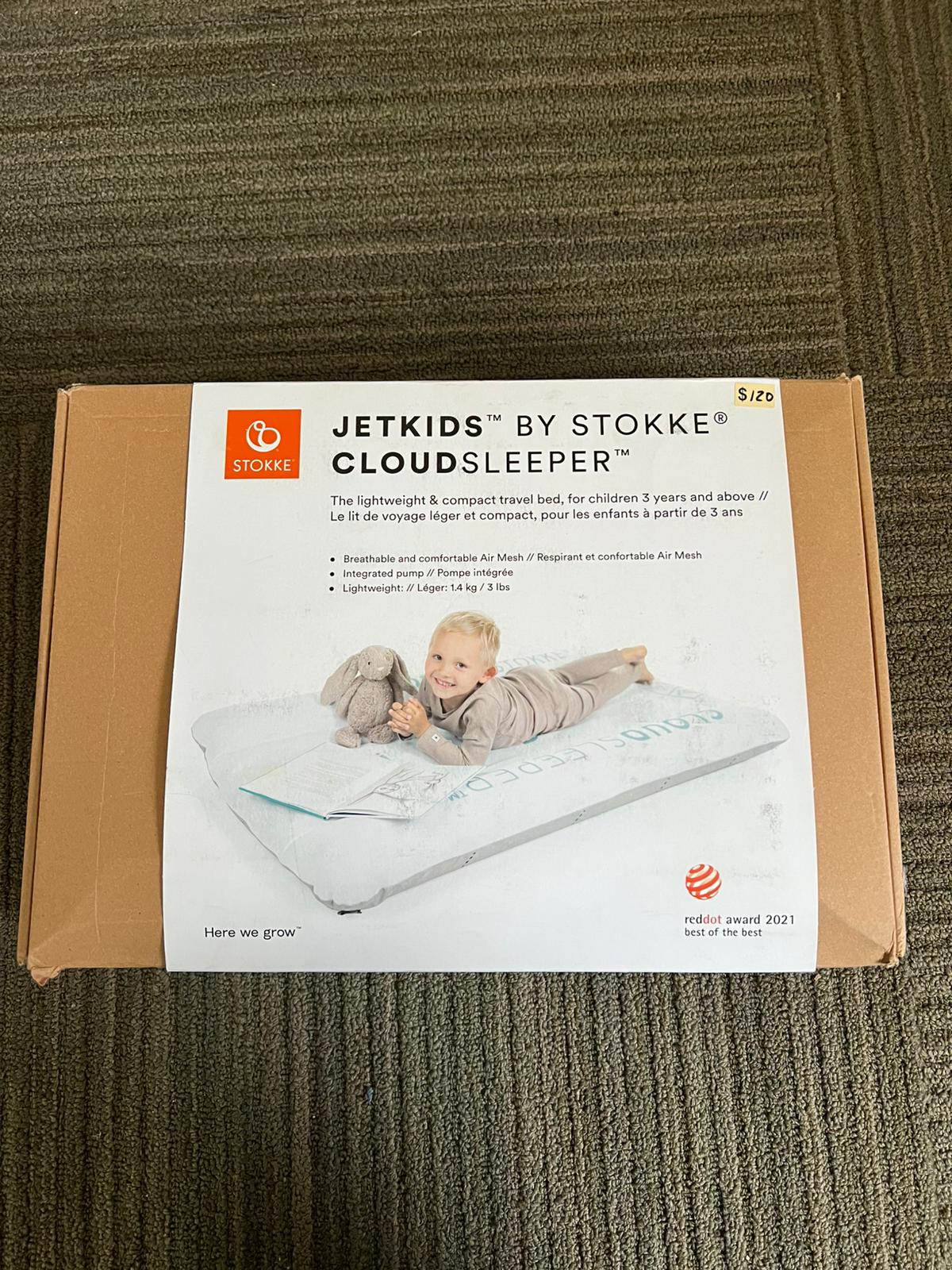 Stokke JetKids CloudSleeper, White - Inflatable Kids’ Travel Bed