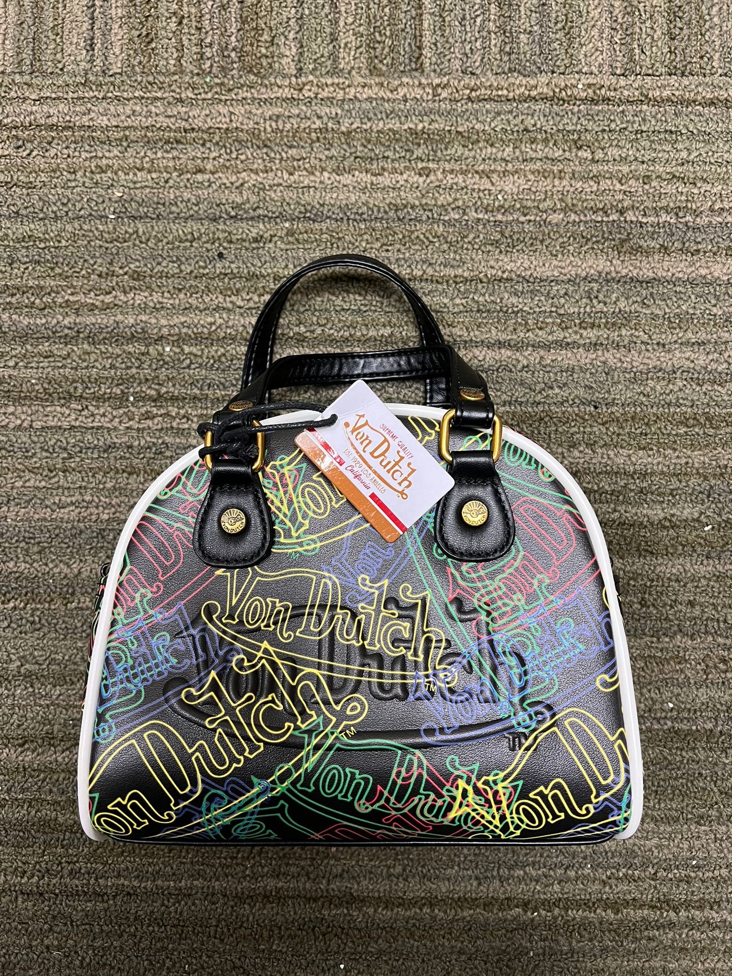 Von Dutch Neon Multi-Logo Bowling Bag