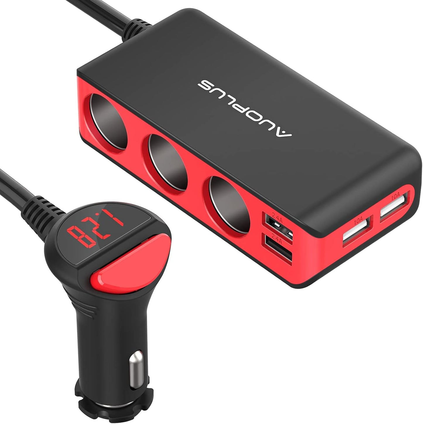 AUOPLUS 120W 3 Socket Cigarette Lighter Splitter Car Charger Adapter 31