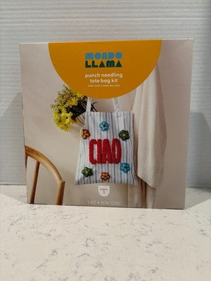 Mondo Llama Ciao Striped Punch Needle Tote Bag