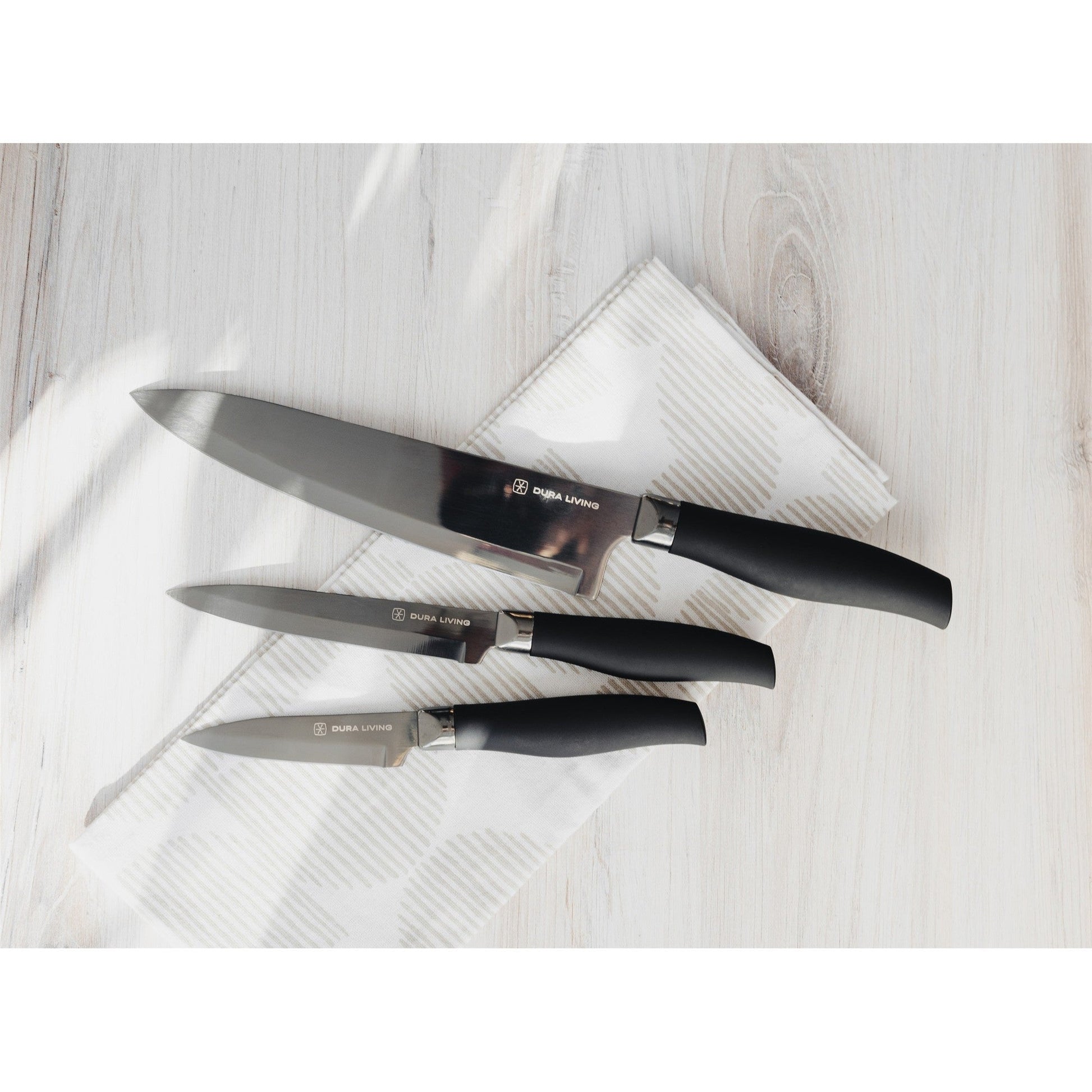 Titan 3-Piece Kitchen Knife Set - Black-1