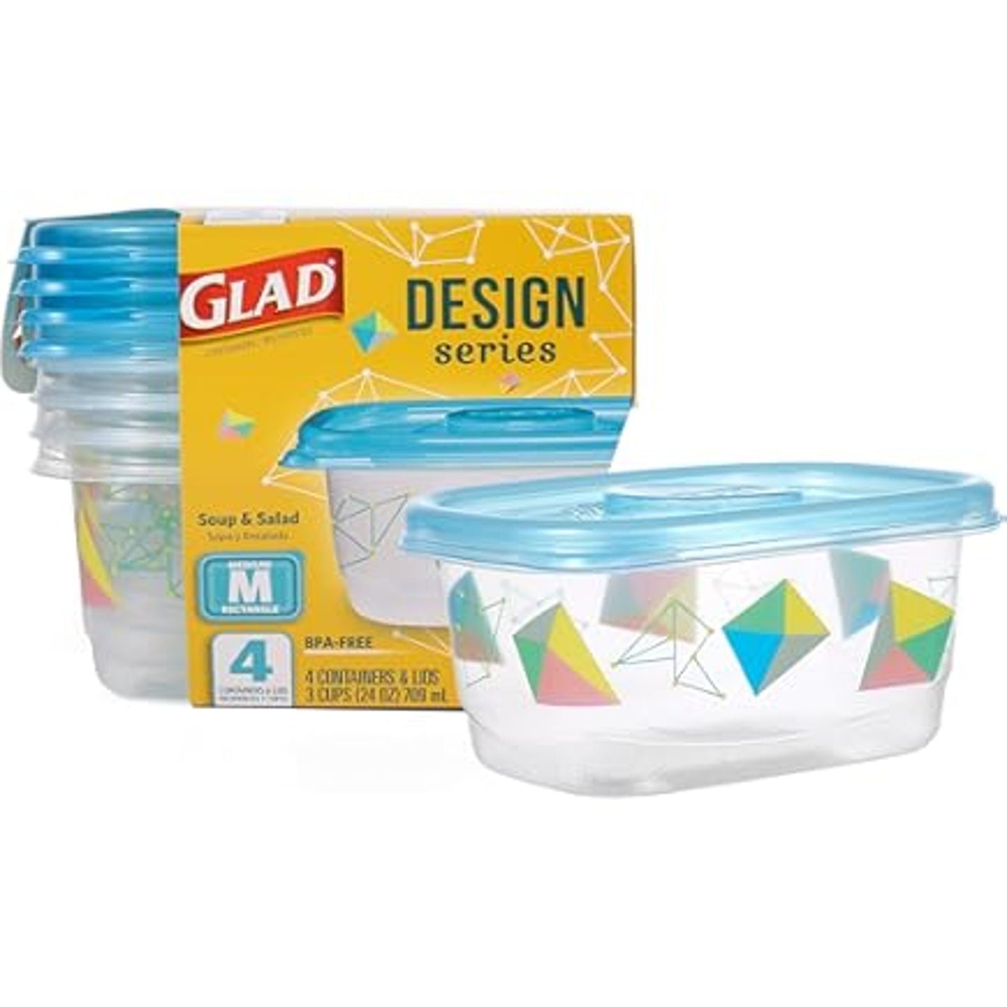 Glad Take-Aways 28oz Divided Food Storage Containers 7pk