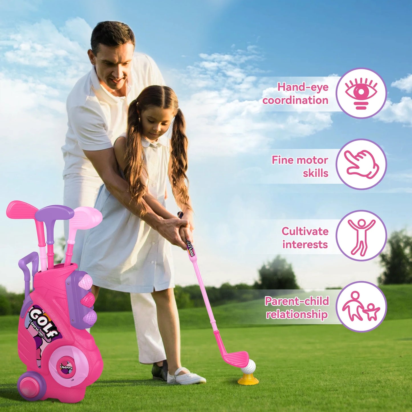 Liberry Toddler Golf Set with Putting Mat 100