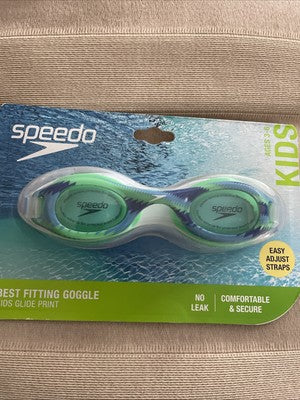 Speedo Kids' Glide Print Goggles with UV Protection