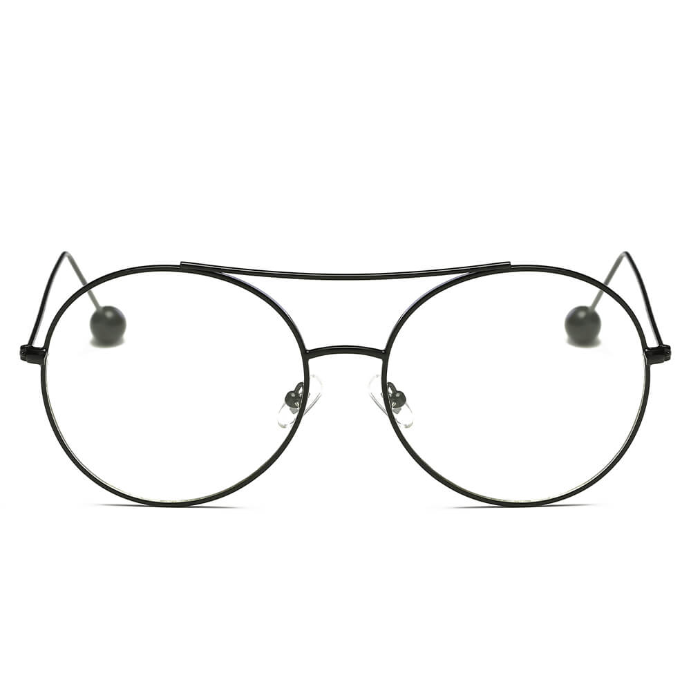 EUREKA | Unisex Round Tinted Lens Aviator Clear Glasses Balled Sunglasses