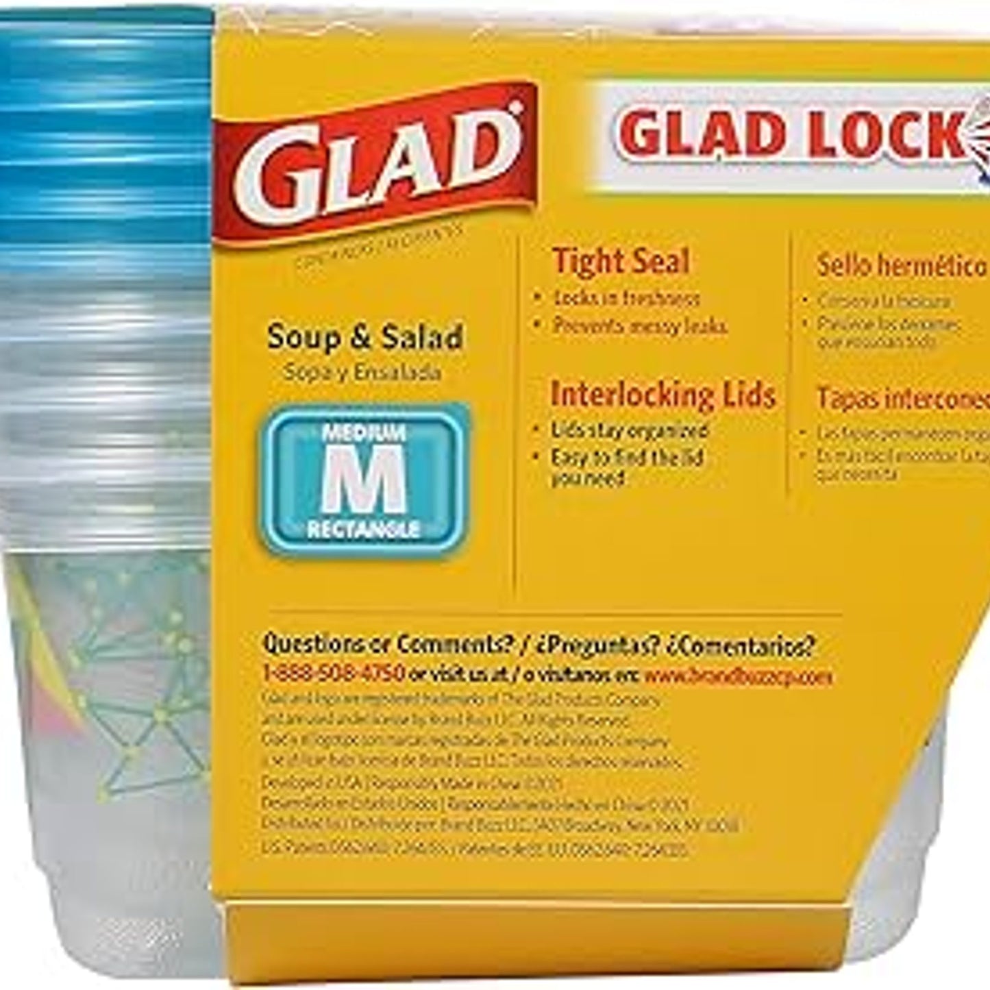 Glad Take-Aways 28oz Divided Food Storage Containers 7pk