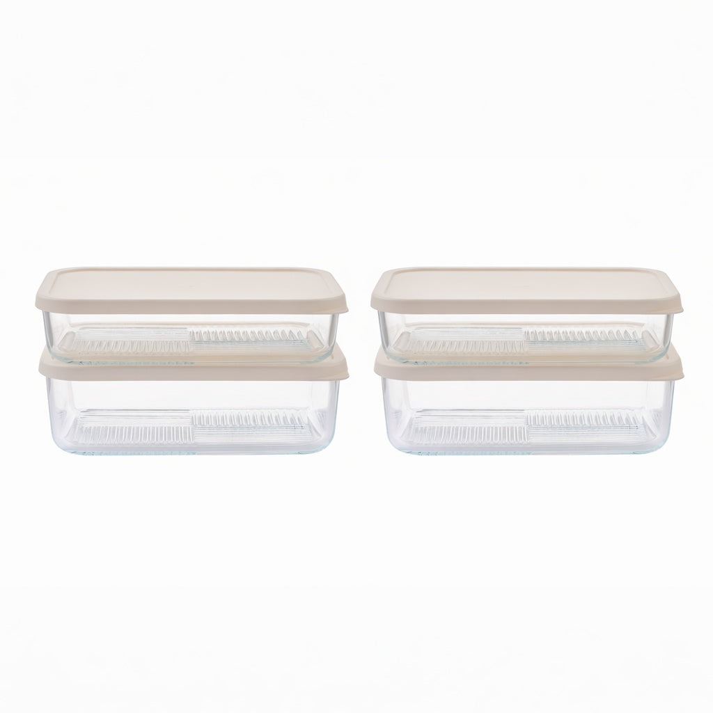 Container Culture 12-Piece Airtight Glass Food Storage Set with Lids, 25.35oz & 40.57oz Mixed Sizes - Vanilla Mist-0