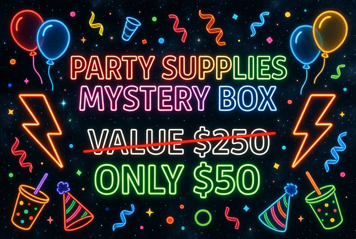 MYSTERY BOX - PARTY SUPPLIES VALUE $250