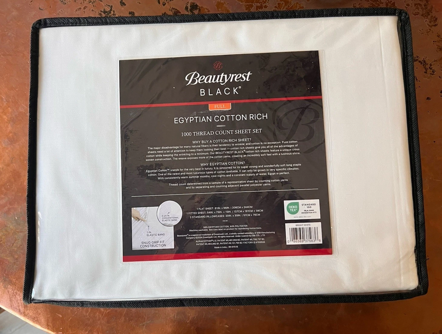 Full Size Beautyrest Black Egyptian Cotton 1000 Thread Count Sheet Set 51