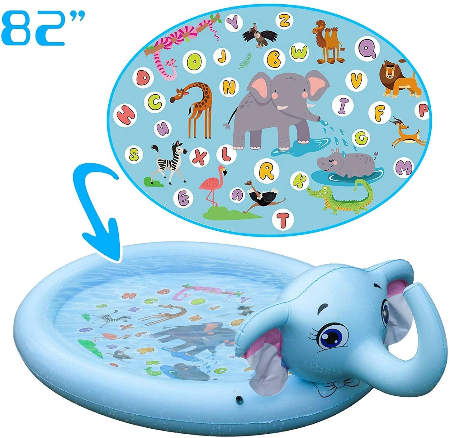 Susengo Sprinkler And Splash Play Mat 53.6 ft Elephant 90
