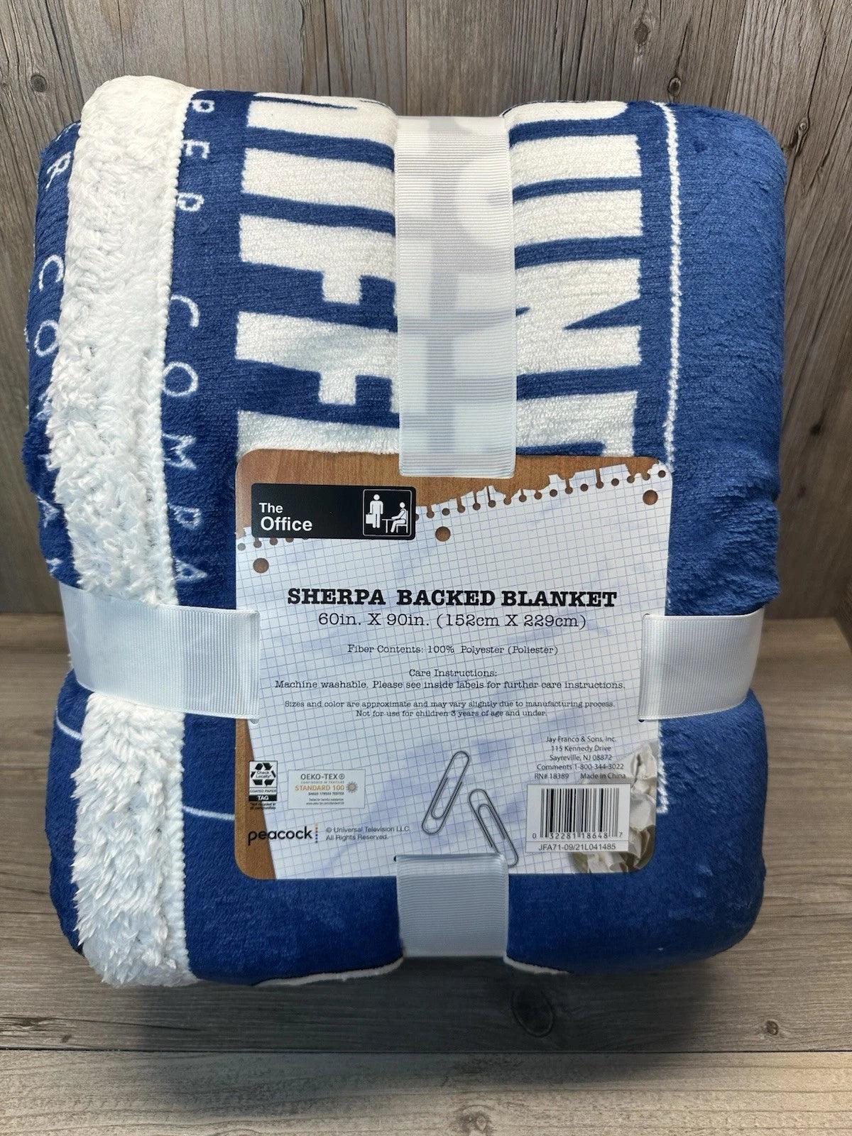 The Office World’s Best Boss Dunder Mifflin Blue Sherpa Back Blanket 60x90 45