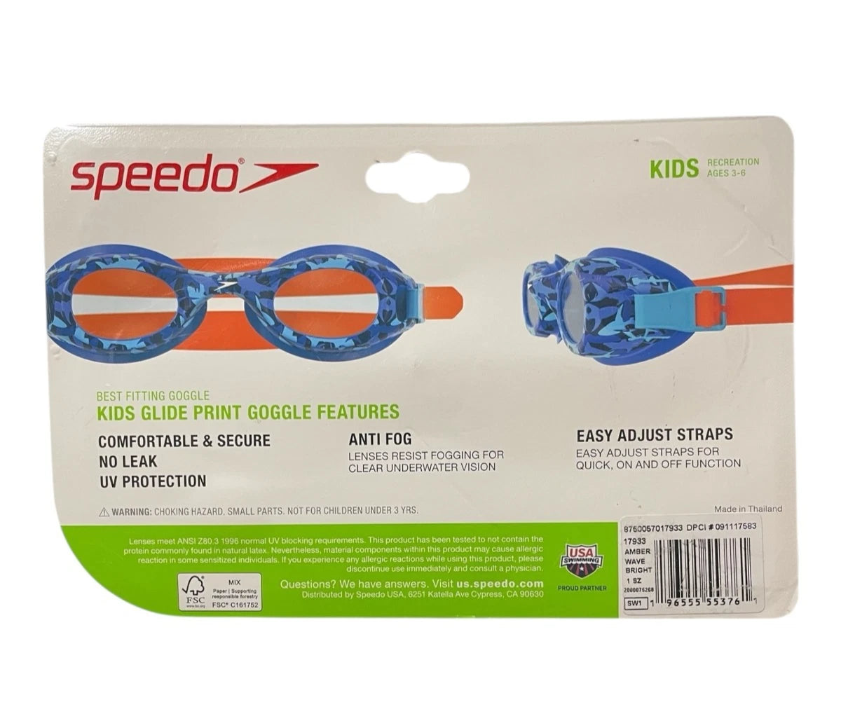 Speedo Kids Glide Print Goggle 98