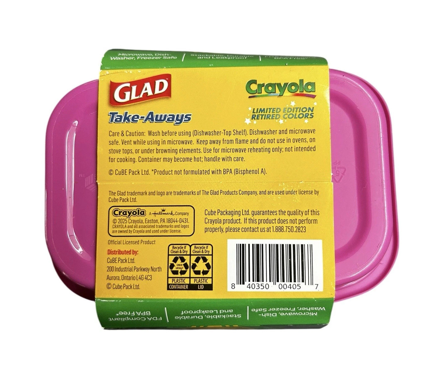 Glad X Crayola 8oz 1 Cup Food Storage Containers Mulberry 98