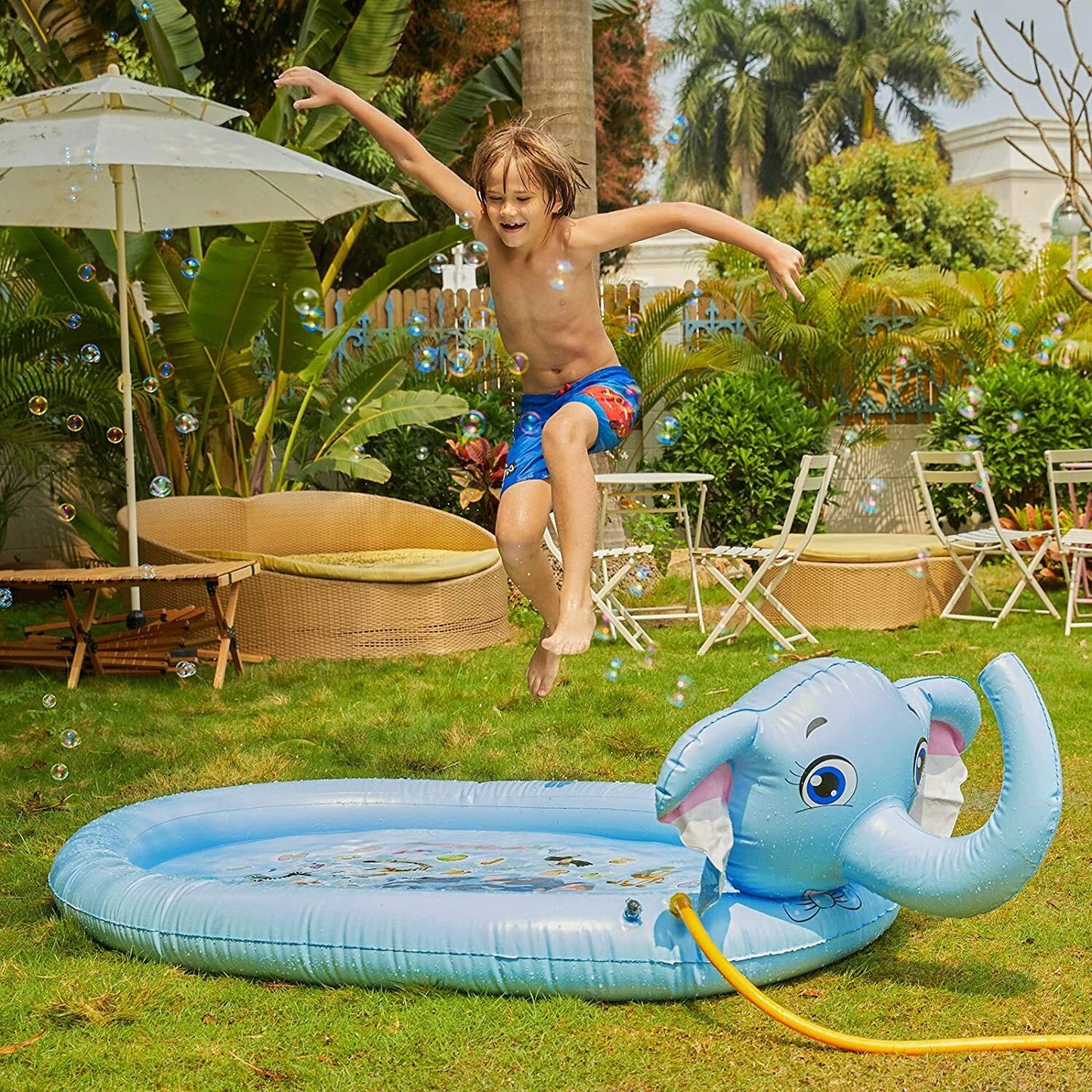 Susengo Sprinkler And Splash Play Mat 53.6 ft Elephant 90