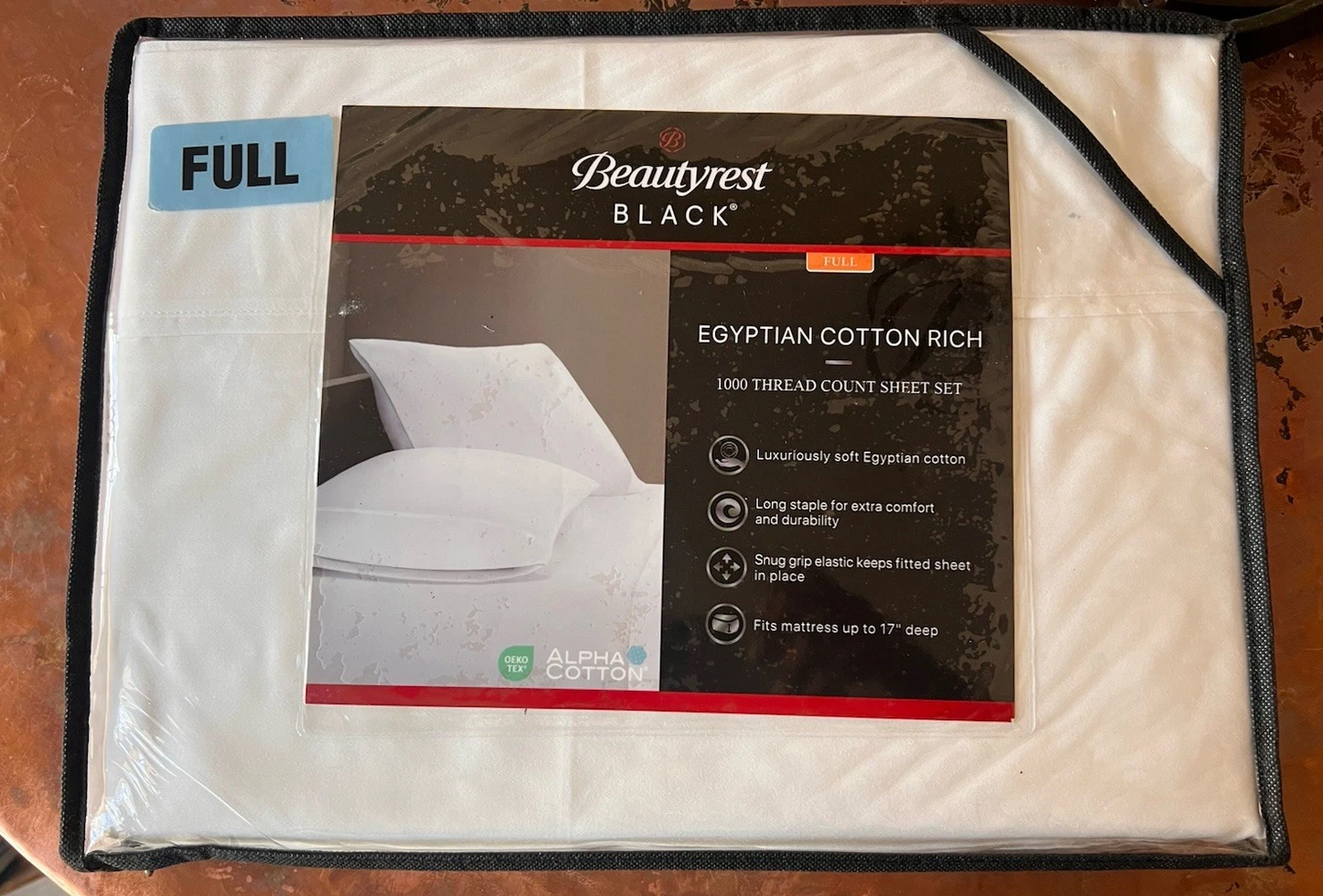 Full Size Beautyrest Black Egyptian Cotton 1000 Thread Count Sheet Set 51