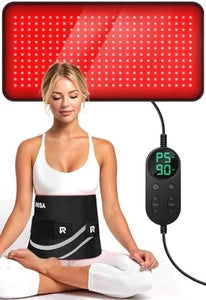 ROMISA 25” X 12.3”Large Red Light Therapy Pad Tri-Chip 312 LEDs 48W - BLACK
